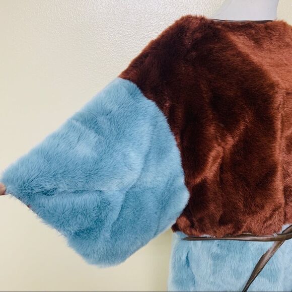 Clover Canyon Sweater Soft Faux Fur Color Block - Picture 5 of 8